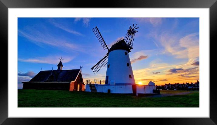 Lytham Windmill Sunset Framed Mounted Print by Michele Davis