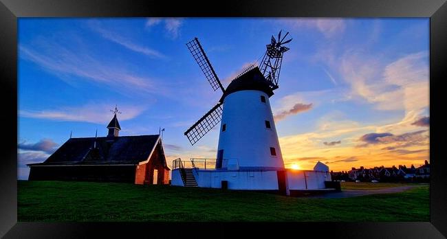 Lytham Windmill Sunset Framed Print by Michele Davis