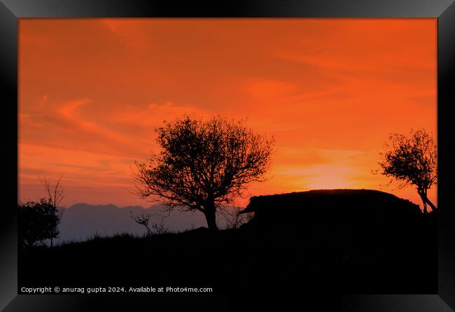 colours of sunset Framed Print by anurag gupta