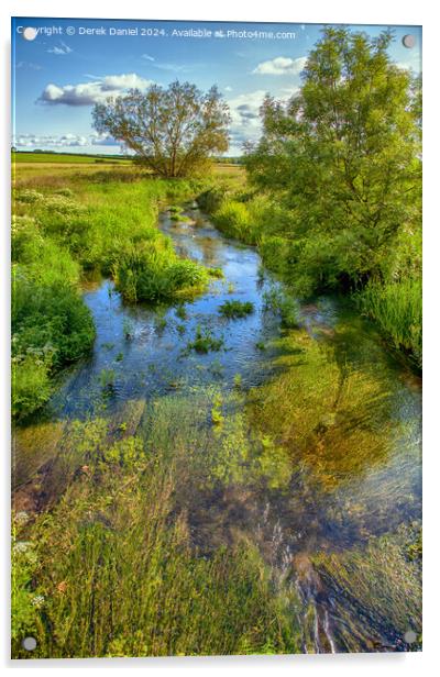 A stream in Dorset Acrylic by Derek Daniel