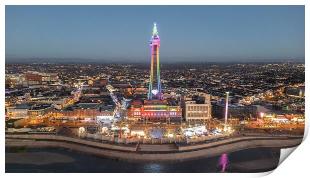 Blackpool Lights Print by Apollo Aerial Photography