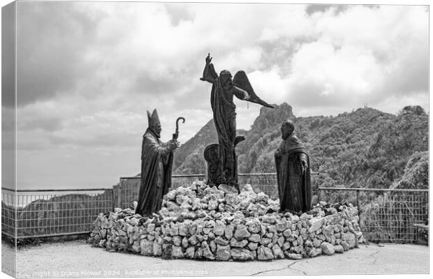 Statues of the Saints Sorrento Mountains Mono  Canvas Print by Diana Mower