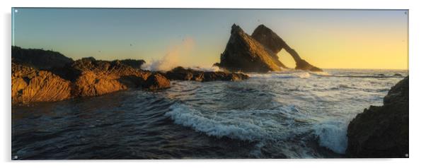 Bow Fiddle Rock Sunrise Panorama Acrylic by Anthony McGeever
