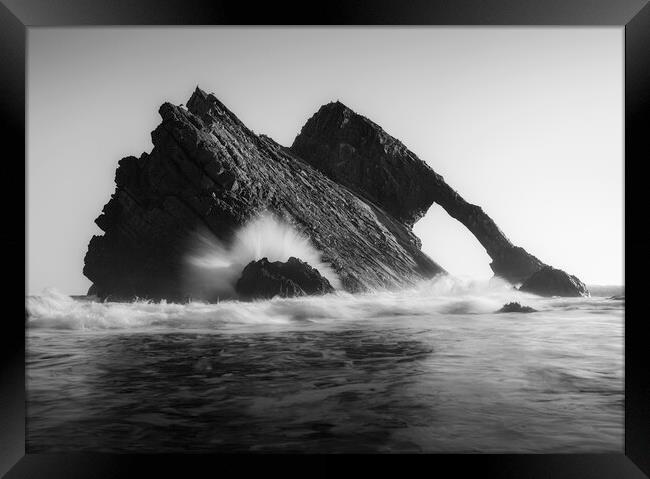 Bow Fiddle Rock Black and White  Framed Print by Anthony McGeever