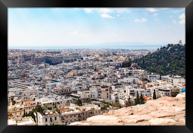 View of the city of Athens Greece Framed Print by Holly Burgess