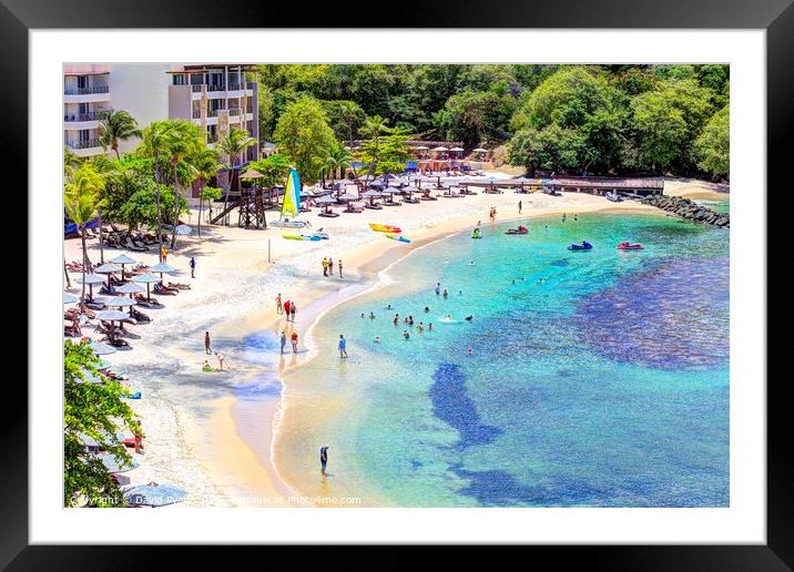 St Lucia Summer Beach Days Framed Mounted Print by David Pyatt