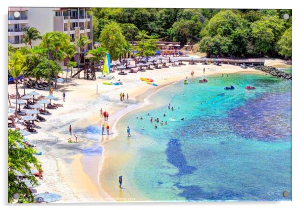 St Lucia Summer Beach Days Acrylic by David Pyatt
