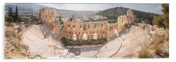 The Odeon of Herodes Atticus Athens  Acrylic by Holly Burgess