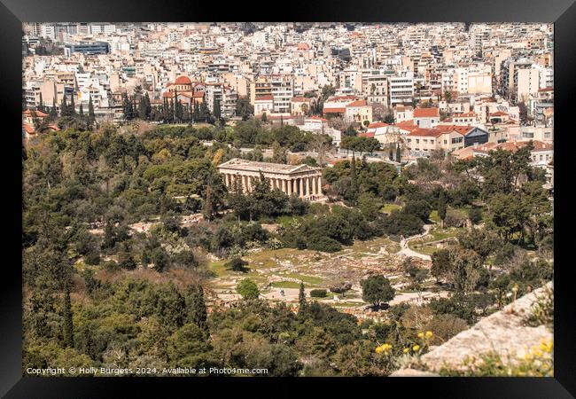 Athens view of the City Framed Print by Holly Burgess