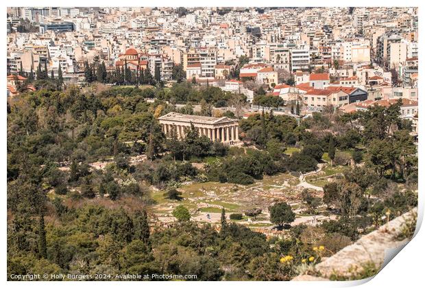 Athens view of the City Print by Holly Burgess