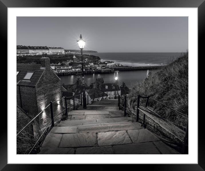 199 Steps Whitby Black & White  Framed Mounted Print by Anthony McGeever