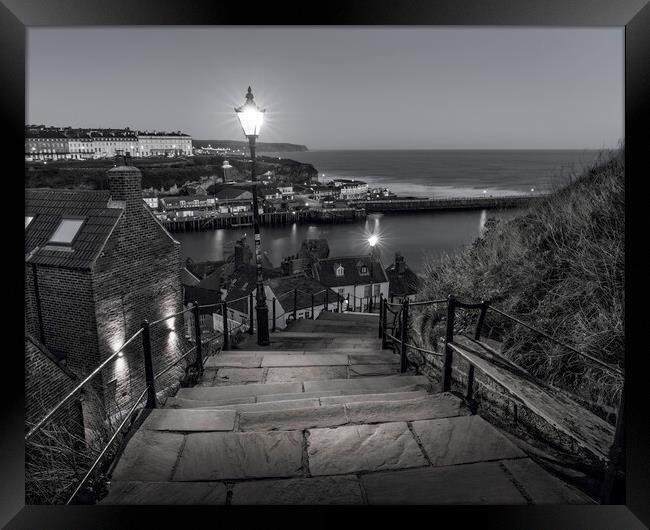 199 Steps Whitby Black & White  Framed Print by Anthony McGeever