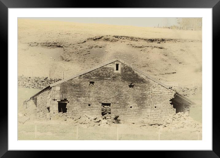 Derelict Barn - Antique Framed Mounted Print by Glen Allen