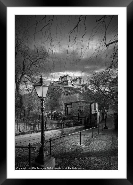 Edinburgh Castle from St Cuthberts Framed Mounted Print by RJW Images
