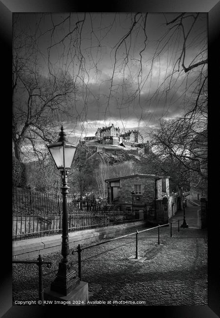 Edinburgh Castle from St Cuthberts Framed Print by RJW Images