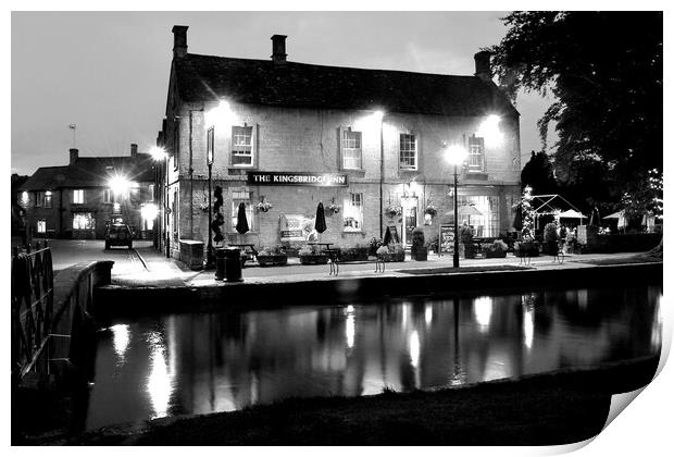 Kingsbridge Inn Bourton on the Water Cotswolds Print by Andy Evans Photos