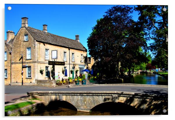 Kingsbridge Inn Bourton on the Water Cotswolds Acrylic by Andy Evans Photos