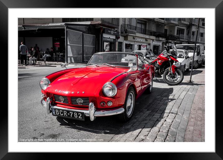 Red Spitfire Framed Mounted Print by Rob Hawkins
