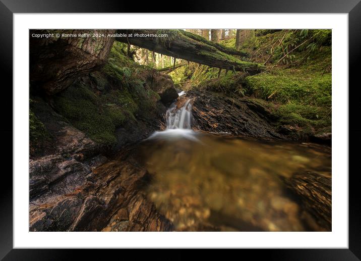Water Under Log Framed Mounted Print by Ronnie Reffin