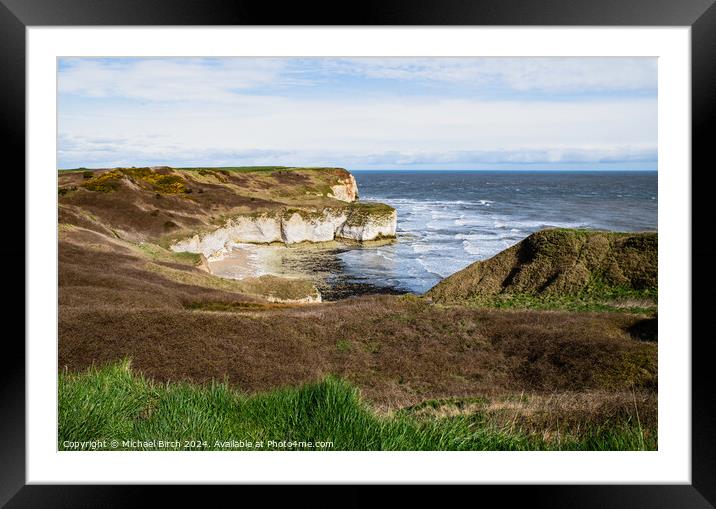FLAMBOROUGH CLIFF TOPS Framed Mounted Print by Michael Birch