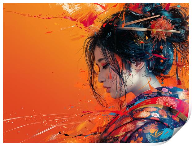 Geisha Girl Art Print by Steve Smith