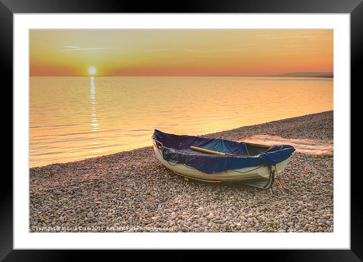 Boat on the Beach Framed Mounted Print by Nicola Clark