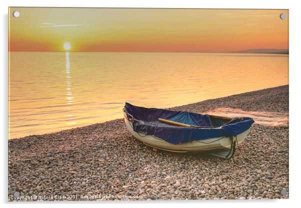Boat on the Beach Acrylic by Nicola Clark