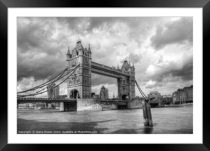 Tower Bridge London Framed Mounted Print by Diana Mower