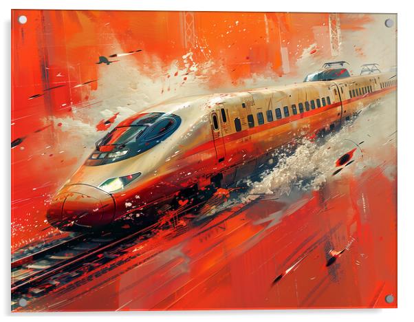 Japanese Bullet Train Art Acrylic by Steve Smith