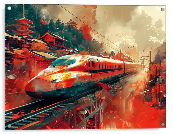 Japanese Bullet Train Art Acrylic by Steve Smith