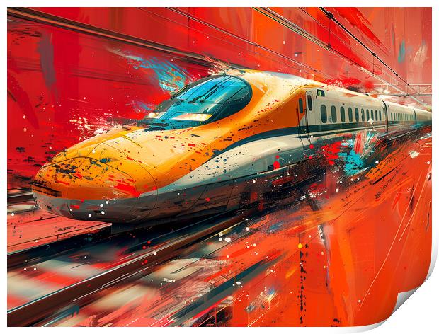 Japanese Bullet Train Art Print by Steve Smith