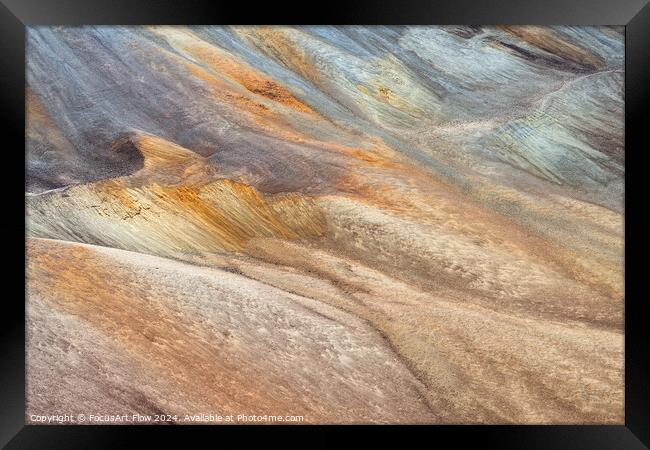 Earth's Tapestry: A Colorful Terrain Framed Print by FocusArt Flow