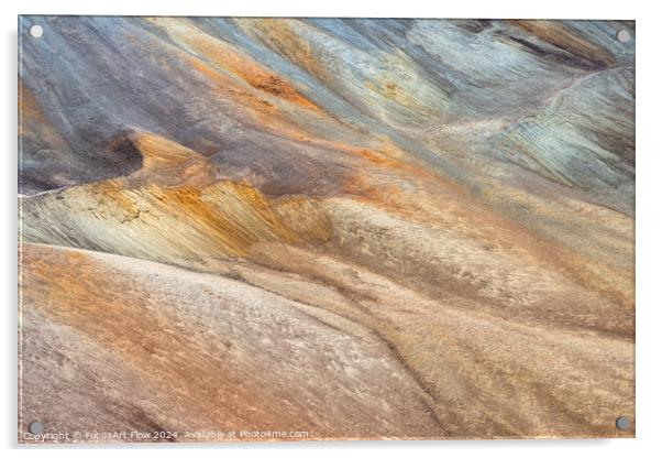 Earth's Tapestry: A Colorful Terrain Acrylic by FocusArt Flow