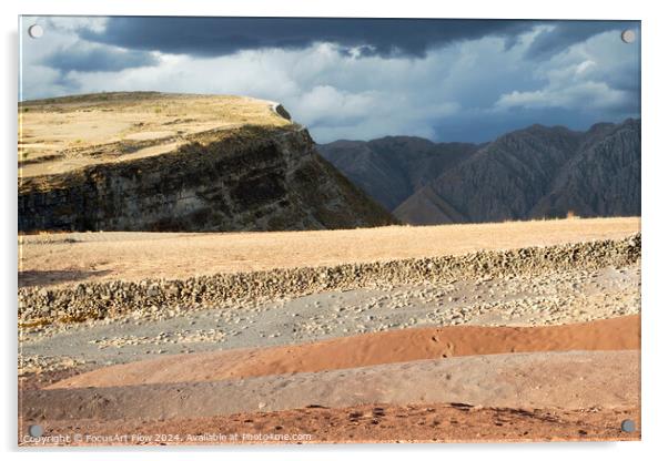 Maragua Crater Landscape Print with Stormy Sky Acrylic by FocusArt Flow