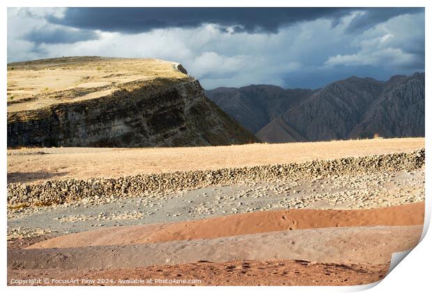 Maragua Crater Landscape Print with Stormy Sky Print by FocusArt Flow