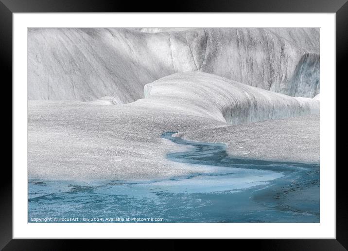 Mendenhall Glacier Ice Formations with Melting Pools Framed Mounted Print by FocusArt Flow