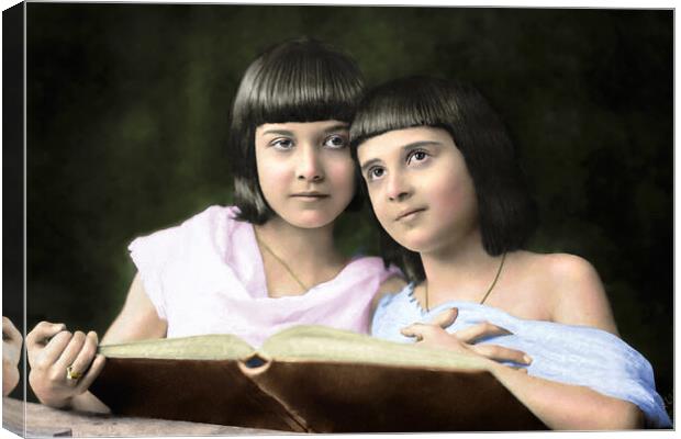Sofija and Marija, the beautiful sisters from the early 1900s.  Canvas Print by Dejan Travica