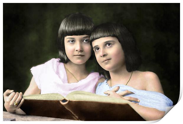 Sofija and Marija, the beautiful sisters from the early 1900s.  Print by Dejan Travica