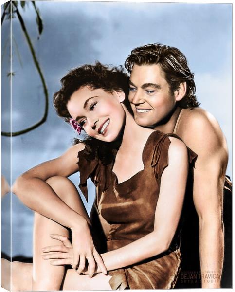 Tarzan and Jane. Johnny Weissmuller and Maureen O  Canvas Print by Dejan Travica