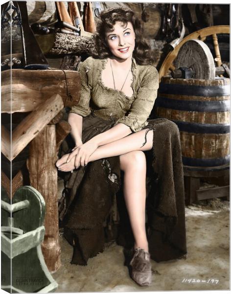 Paulette Goddard In a scene from The Unconquered.  Canvas Print by Dejan Travica