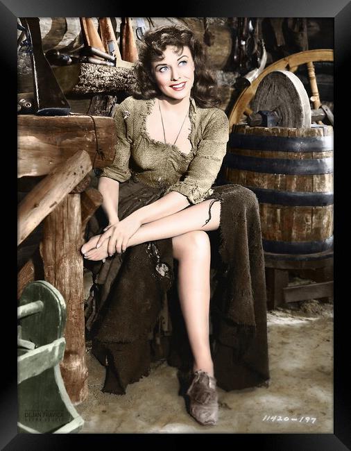Paulette Goddard In a scene from The Unconquered.  Framed Print by Dejan Travica