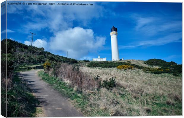 Heading Up to Covesea Skerries Lighthouse Canvas Print by Tom McPherson