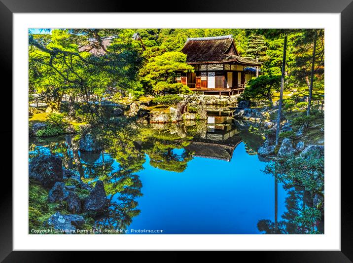 Colorful Garden Togudo Hall Ginkakuji Silver Pavilion Temple Kyo Framed Mounted Print by William Perry