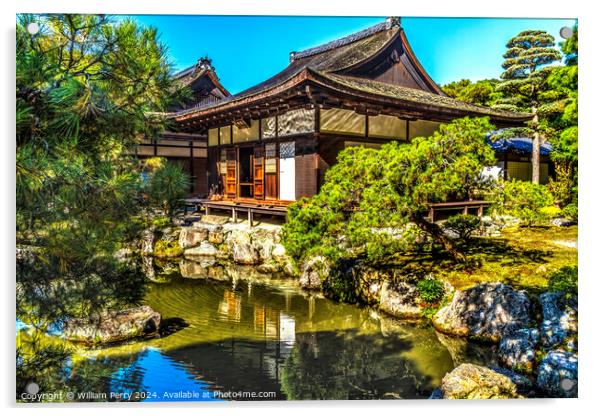 Colorful Garden Togudo Hall Ginkakuji Silver Pavilion Temple Kyo Acrylic by William Perry