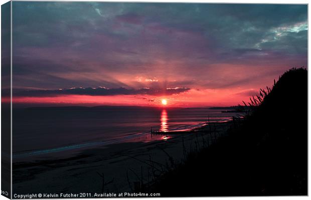Bay Sunset Canvas Print by Kelvin Futcher 2D Photography