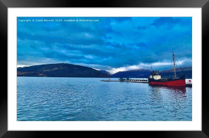 Loch Boat Framed Mounted Print by David Bennett