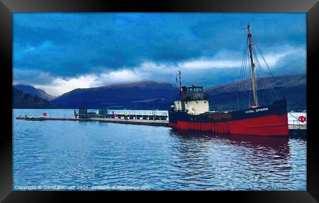 Boat on Loch Framed Print by David Bennett