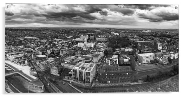 Barnsley Black and White Acrylic by Apollo Aerial Photography