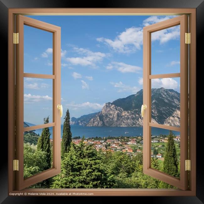 Wonderful view over Lake Garda Framed Print by Melanie Viola