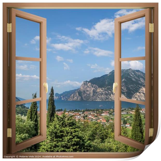 Wonderful view over Lake Garda Print by Melanie Viola